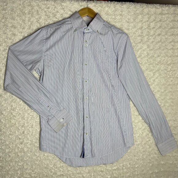 Zara Men Black Tag Slim‎ Fit Button Up Long Sleeve Shirt Size Large - Picture 1 of 8